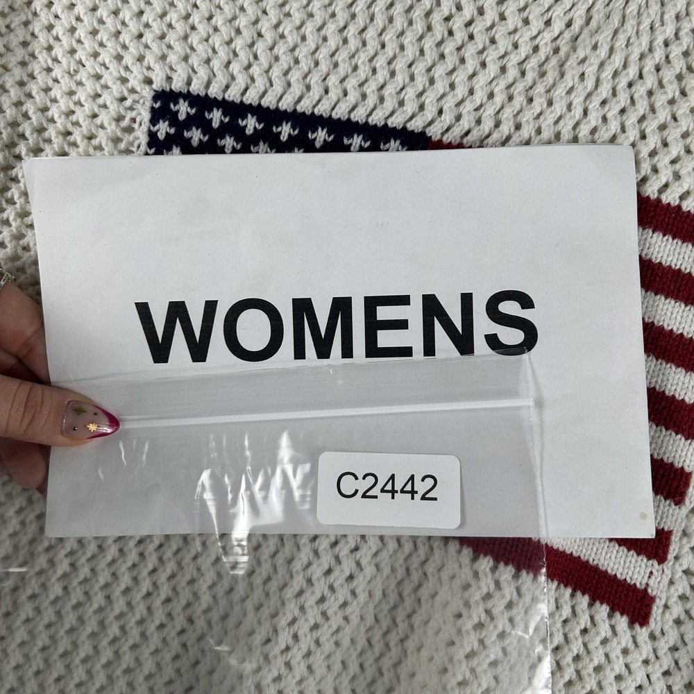 Maurices Sweater Womens 2X USA Flag Patriotic Waffle Knit Pullover Costal Preppy - Picture 13 of 13